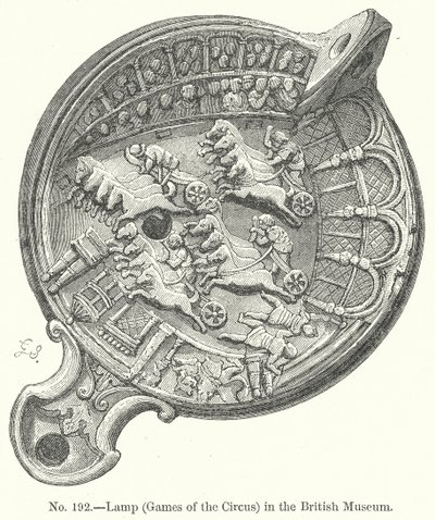 Lampe (Spiele des Zirkus) im British Museum (Gravur) von English School
