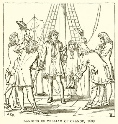 Landung von Wilhelm von Oranien, 1688 von English School