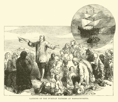 Landung der puritanischen Väter in Massachusetts von English School