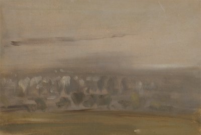 Landschaft mit Bäumen an einem Hang (Waldtal, im Nebel gesehen), zuvor J.M.W. Turner (1775-1851) und auch Peter de Wint (1784-1849) zugeschrieben von English School