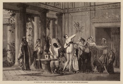 Le mamillare, das Bad einer römischen Dame (Gravur) von English School