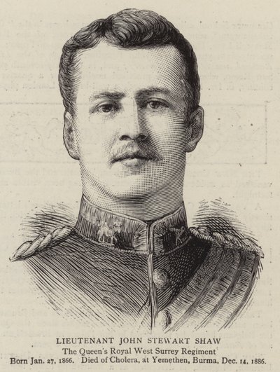 Leutnant John Stewart Shaw (Gravur) von English School