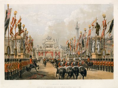 London Bridge, gehalten von der Honourable Artillery Company of London, 7. März 1863 von English School