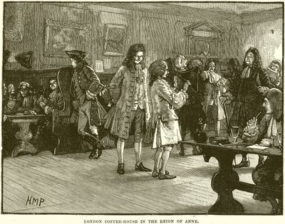 Londoner Kaffeehaus zur Zeit von Anne von English School