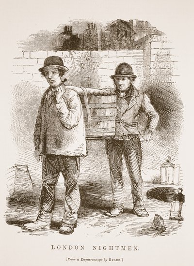 Londoner Nachtmänner, nach dem Daguerreotypie von Richard Beard, Illustration aus London Labour and London Poor von Henry Mayhew, veröffentlicht 1862 von English School