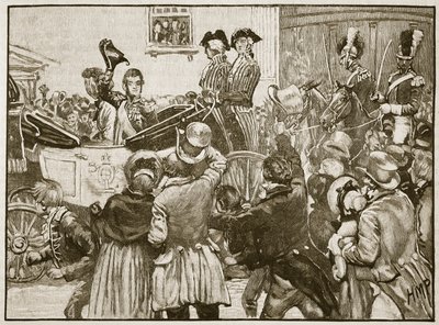Lord Anglesey verlässt Irland, Kingstown, 1828, Illustration aus Cassells Illustrierter Geschichte Englands von English School