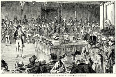 Lord John Russell stellt das Reformgesetz im Unterhaus vor von English School