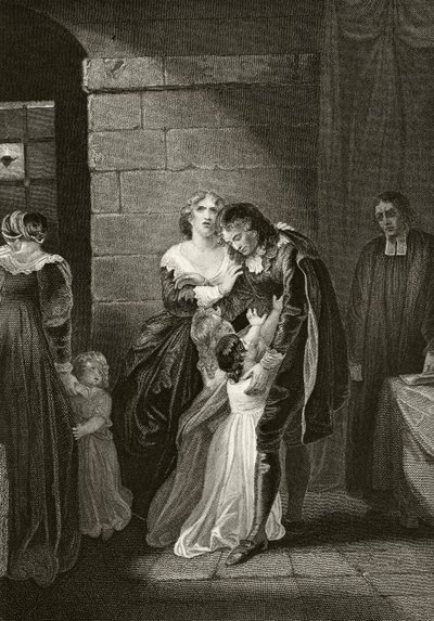 Lord William Russell verabschiedet sich von seiner Familie vor seiner Hinrichtung am 21. Juli 1683, aus 
