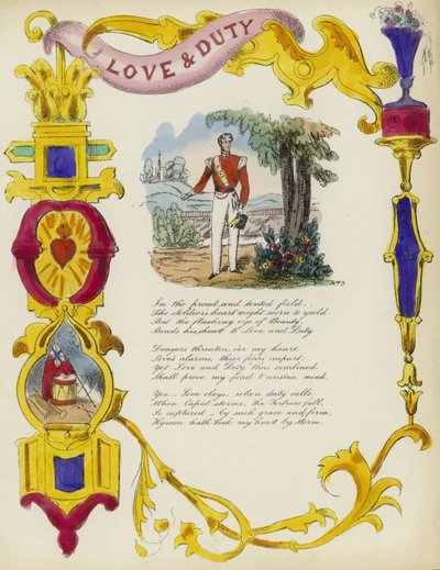 Liebe & Pflicht, britische Valentinskarte von English School