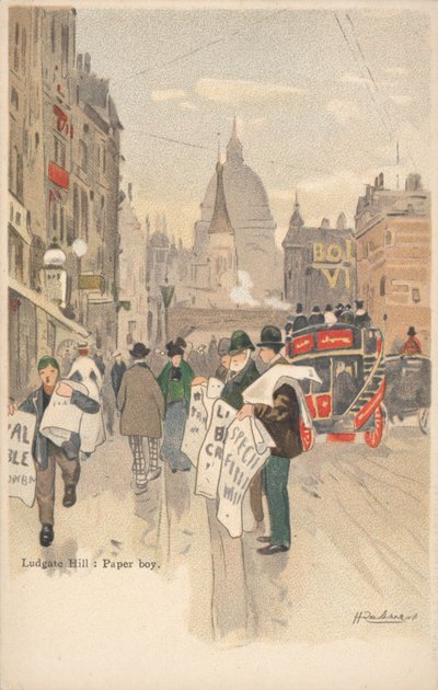 Ludgate Hill, London, Zeitungsjunge von English School