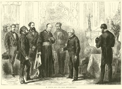 M. Thiers und das Diplomatische Korps, März 1871 von English School