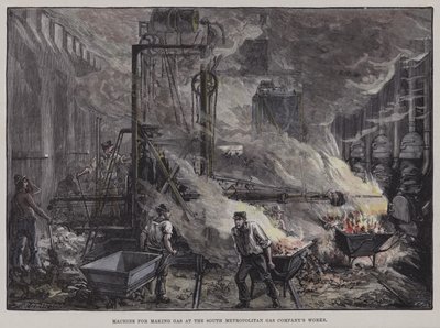 Maschine zur Gasherstellung bei den South Metropolitan Gas Company Werken, London von English School