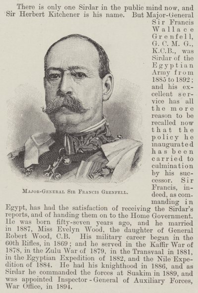 Generalmajor Sir Francis Grenfell (Gravur) von English School