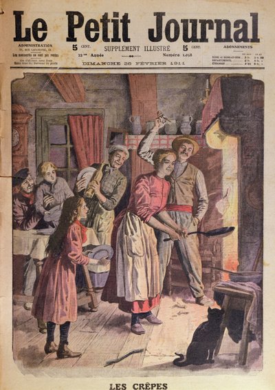 Pfannkuchen machen, Illustration aus Le Petit Journal, 26. Februar 1911 von English School