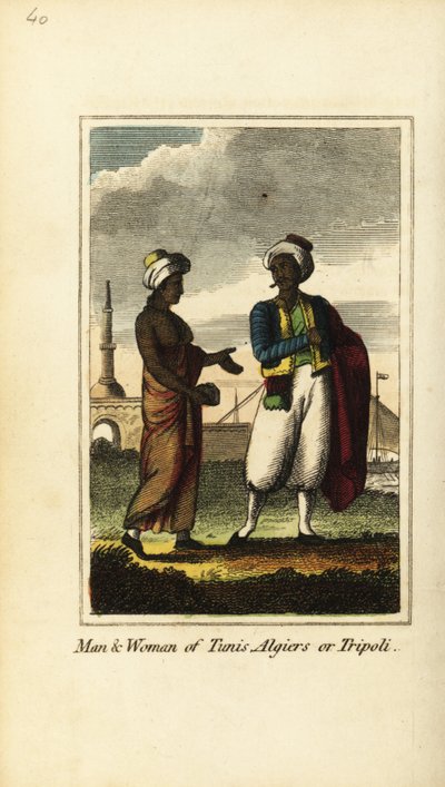 Mann und Frau aus Tunis, Algier oder Tripolis von English School