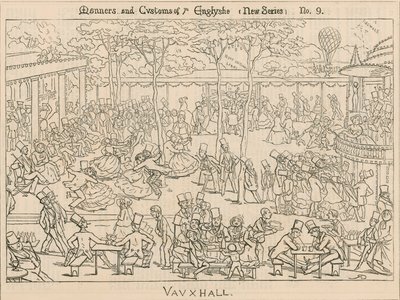 Sitten und Gebräuche der Engländer; Vauxhall-Gärten, London von English School