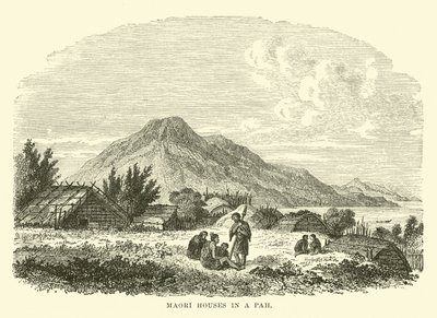 Maori-Häuser in einem Pah von English School