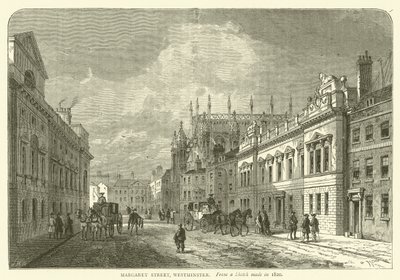 Margaret Street, Westminster, nach einer Skizze aus dem Jahr 1820 von English School