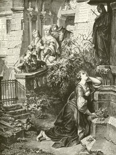 Margarete vor der Mater Dolorosa (Gravur) von English School