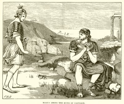 Marius unter den Ruinen von Karthago von English School