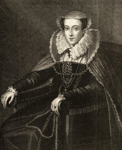 Maria Stuart (1542-87) (Gravur) von English School