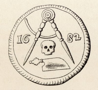 Freimaurersiegel der Zimmerleute von Maastricht, datiert 1682, aus 