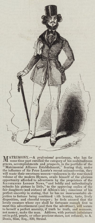 Ehe, ein Berufsmann (Gravur) von English School