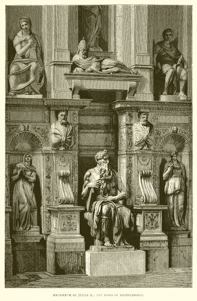 Mausoleum von Julius II.; Der Moses von Michelangelo von English School