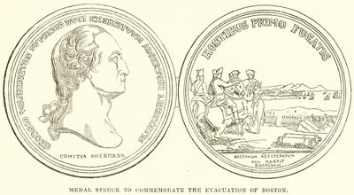 Medaille zur Erinnerung an die Evakuierung von Boston von English School