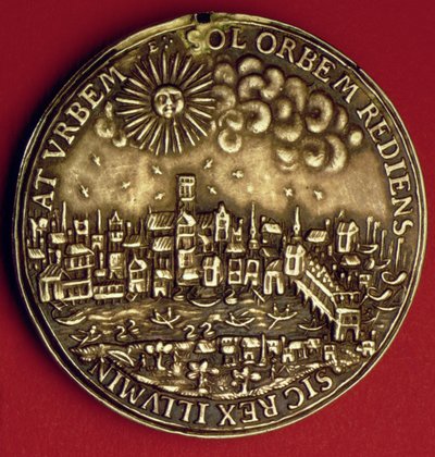 Medaille zur Erinnerung an die Rückkehr von Charles I (1600-49) in die Stadt London nach der schottischen Krönung, 1633 (Metall) von English School