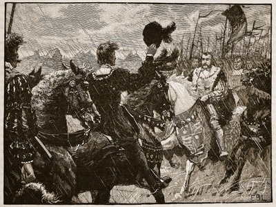 Treffen von Heinrich und Kaiser Maximilian, Illustration aus Cassells Illustrierter Geschichte Englands von English School