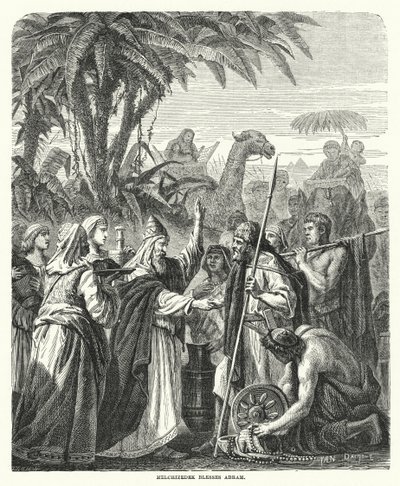 Melchisedek segnet Abram (Gravur) von English School