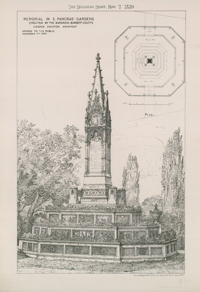 Denkmal in den St. Pancras Gärten von English School