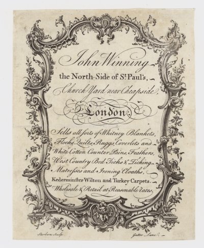 Händler, John Winning, Visitenkarte von English School