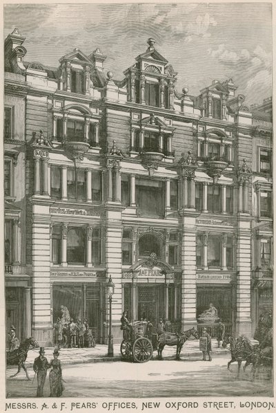 Büros von Messrs A & F Pears, New Oxford Street, London von English School