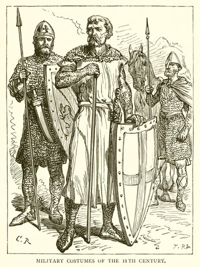 Militärische Kostüme des 11. Jahrhunderts von English School