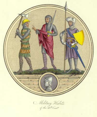 Militärische Gewänder des 13. Jahrhunderts von English School