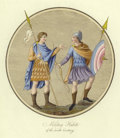 Militärische Gewänder des 9. Jahrhunderts von English School