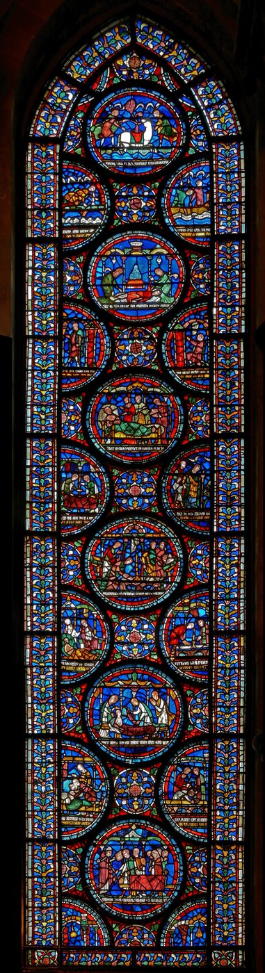 Wunderfenster mit den Geschichten von John Roxborough und Henry Beche von English School