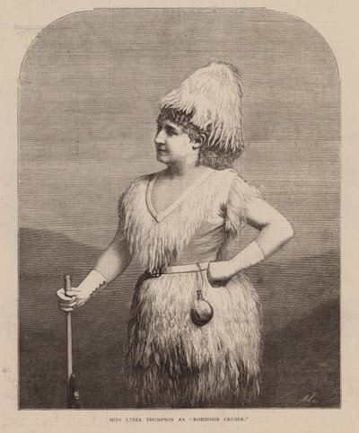Miss Lydia Thompson als "Robinson Crusoe" (Gravur) von English School