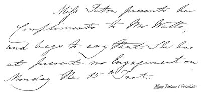 Miss Paton, (Sängerin) von English School