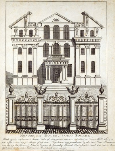 Monmouth House, Soho Square, veröffentlicht von N. Smith, Gt Mays Buildings, 11. Januar 1791 von English School