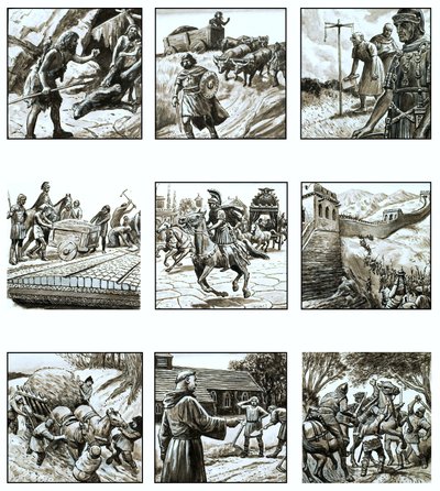 Montage von Bildern zur Geschichte der Straßen von English School