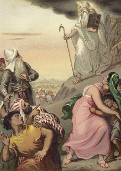 Moses kommt vom Berg Sinai herab von English School