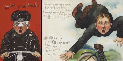 Weihnachtskarte mit Motorradthema von English School