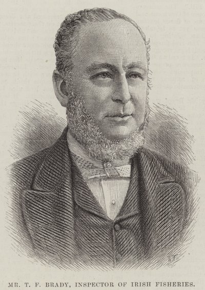 Herr T F Brady, Inspektor der irischen Fischerei (Stich) von English School