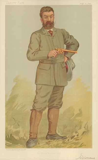 Mr Walter Winans, Der Rekord-Revolverschütze, 17. August 1893, Vanity Fair Karikatur von English School