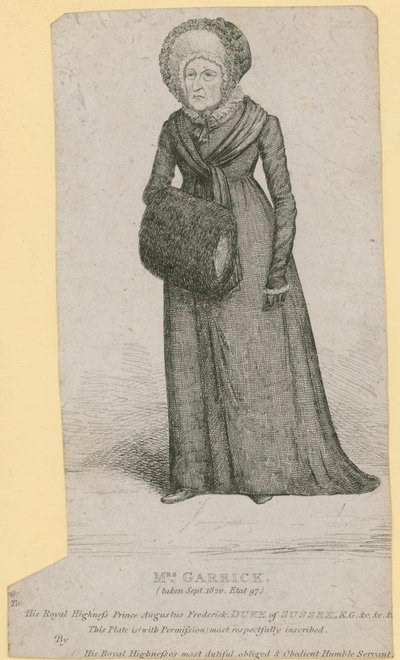Mrs. Garrick (Eva Marie Veigel), aufgenommen im September 1820 von English School