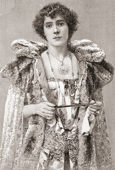 Mrs. Patrick Campbell, aus The Strand Magazine, veröffentlicht 1897 von English School