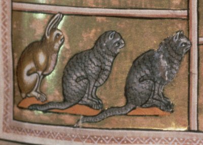 Adam benennt die Tiere, aus dem Aberdeen-Bestiarium (Detail) von English School